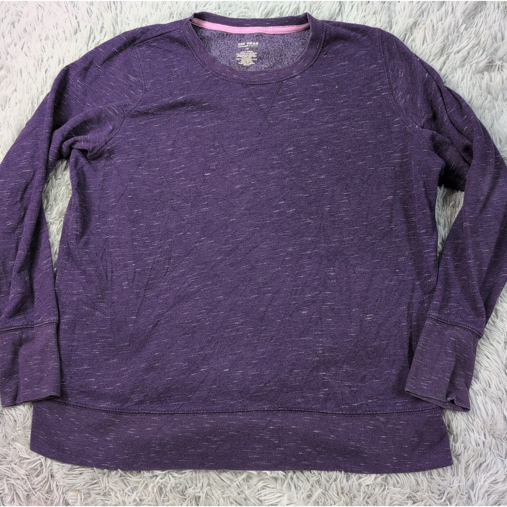 Tek Gear Sweatshirt Womens 1X Purple Athletic Stretch Soft Comfort Lightweight